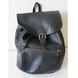 Vintage real leather large backpack